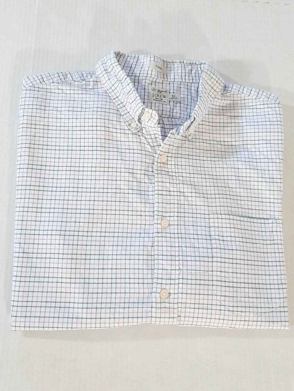 J Crew Classic Fit Check Broken-In Oxford Shirt